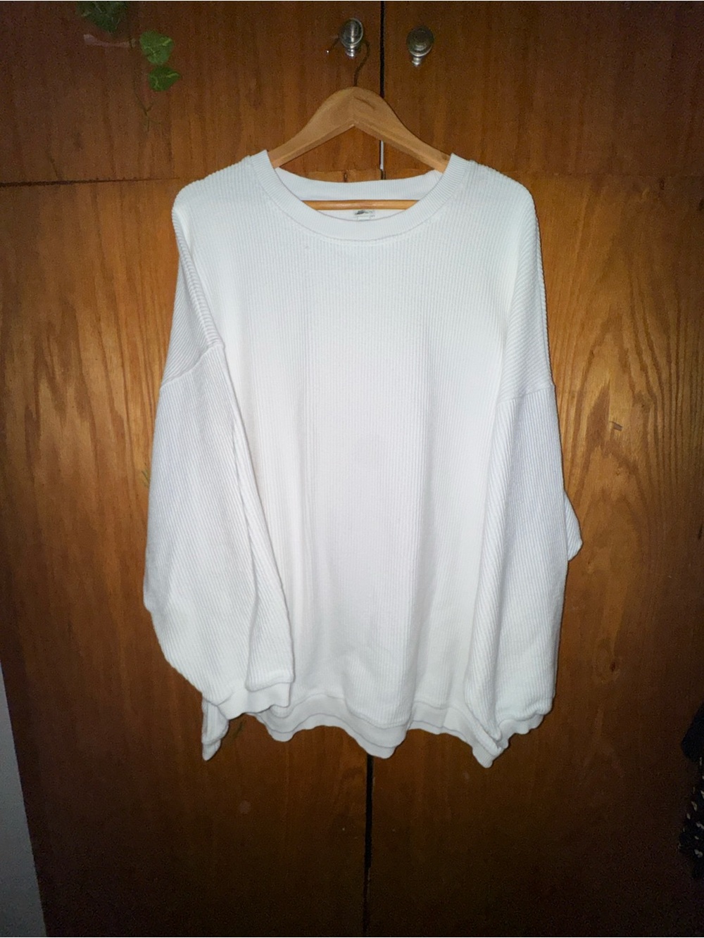 aerie White Waffle Crewneck Sweatshirt